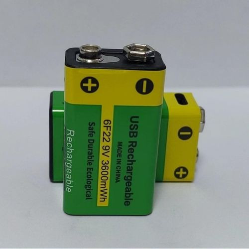 9V rechargeable battery type-cUSB lithium battery 9V square battery 6F22 guitar microphone multimeter battery