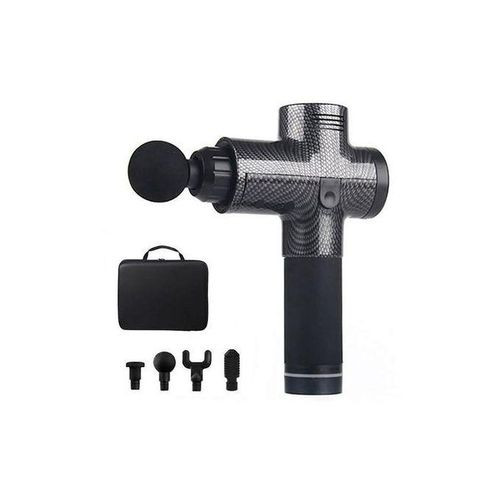 Heavy Duty4 Head Tissue Profesional Handheld Electric Massage Gun Fitness Muscle Relax Neck Body Relaxation Abs Medium Fascial Gun - Black