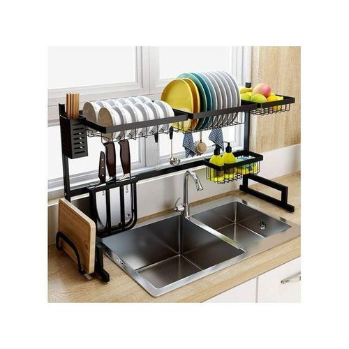 Dish Drying Draining Rack, Over The Sink Display Stand Utensils Storage Organizer -Black.