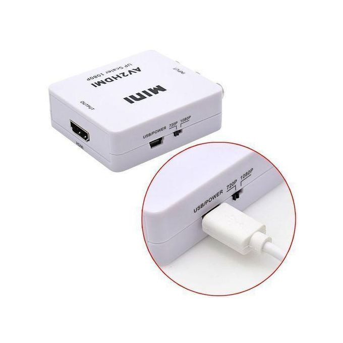 AV2HDMI Video Converter Adapter Full HD 720/1080p UP Scaler AV2HDMI for HDTV