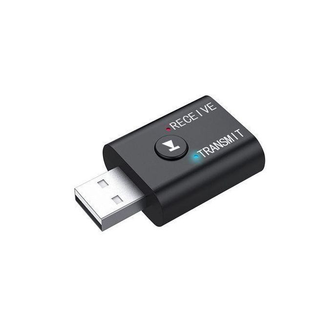 Bluetooth 5.0 Audio Receiver Transmitter 2 IN 1  3.5mm USB - Black