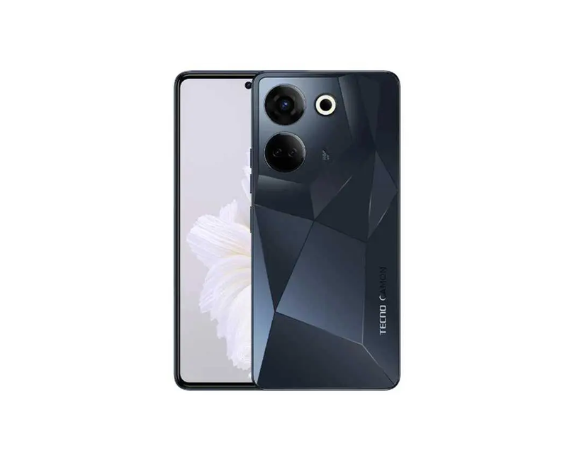 TECNO Camon 20 Pro (CK7N), 6.67" FHD+ AMOLED 120 Hz, 8 GB RAM, 256 GB ROM, 64 MP AI Triple Rear Camera, 32 MP Selfie, 5000 mAh (33 W) – Black
