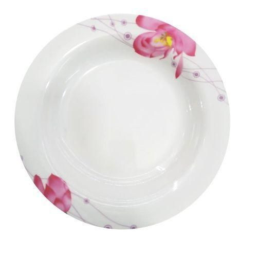 Beautifully Melamine Plates For Dining/Flower Varies-White