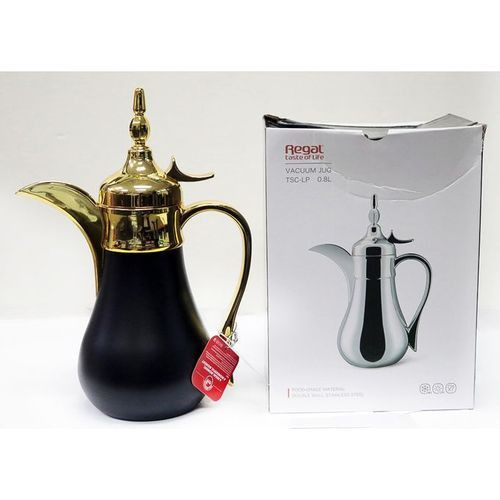 Breakable 0.8 Liters Vaccuum Flask With Unique Design-Black