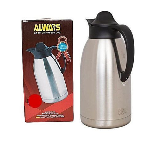 Unbreakable 2 Liters Thermal Flask With Unique Design-Silver