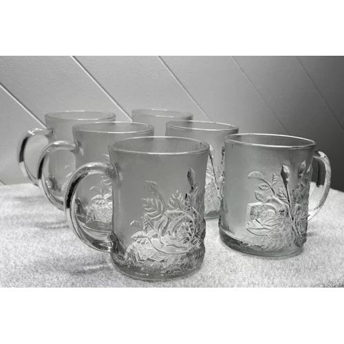 6 PiecesThick Coffee Tea Glasses Designs Vary-Transparent