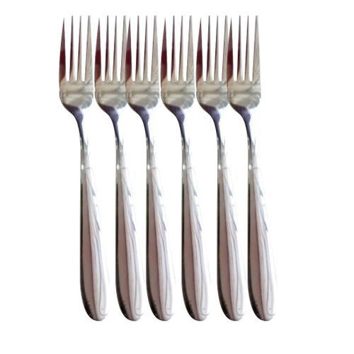 6 Pcs Set of Forks For Eating Food Dessert - Silver