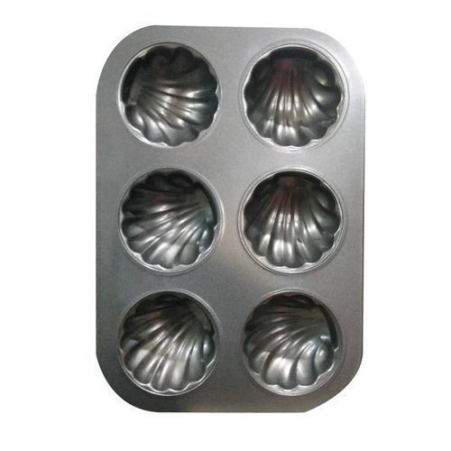 6 Holes Non Stick Cake Cookie Mold Tray With Design