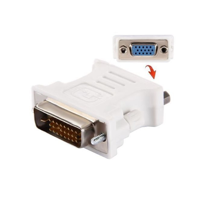 DVI 24+1 Pin Male to VGA 15Pin Female adapter(White)
