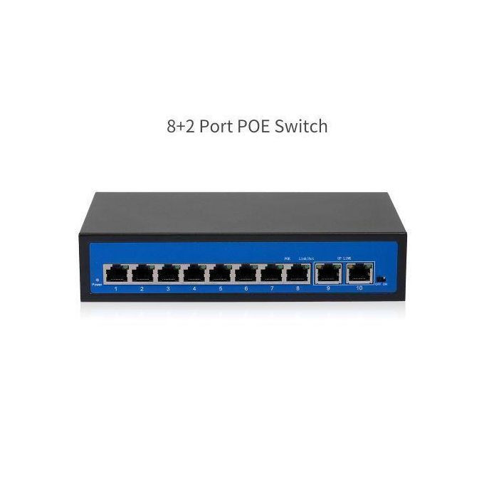 8+2 POE Switch 8 Ethernet Port -Black,silver