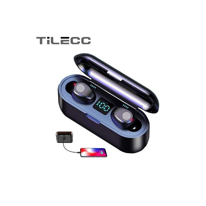 T18 Bluetooth Earphone Fingerprint Control In ear Type C Mini Headset LED Batttery Display Noise Reduction Waterproof Earbuds /green