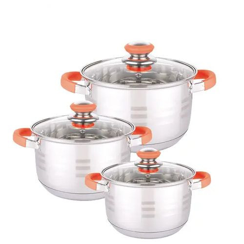 6 Pieces Stainless Steel Serving Dishes With Lids-Silver
