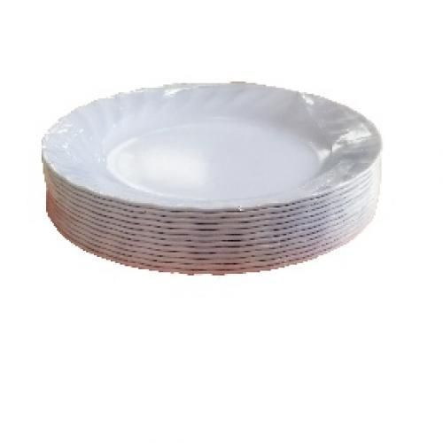 Popular 12 Pieces Circular Melamine Plates white