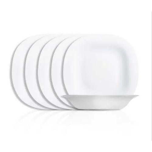 6 Pieces Set Of Quality Ceramic Dinner Plates-White