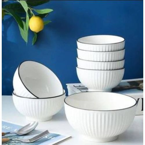12 Pieces Set Of Quality Ceramic Soup Bowls-White