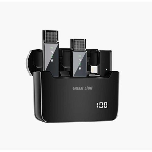 2 in 1 Digital Display Microphone Lightning Connector - Black