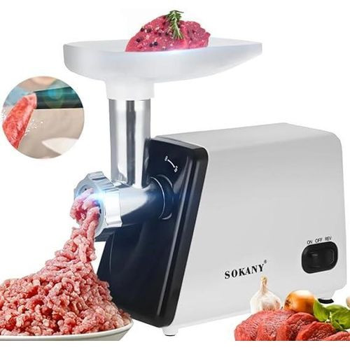 Powerful Electric Meat Grinder For Making Sausages And Mincing Meat - white