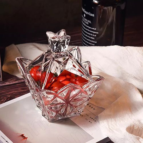 Big Glass Sugar Bowl Designed For Storage-Transparent