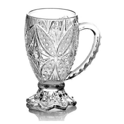 6 Pieces Set Of Drinking Glassware With Handles Designs Vary For Taking Water And Juice - Multicolor