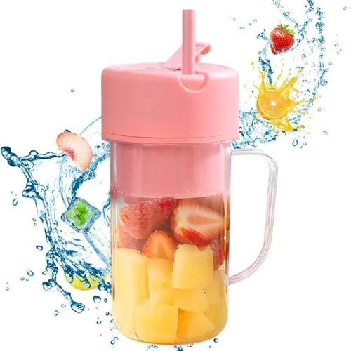 Wireless Rechargeabke Portable Juicer 500Ml With Sharp Blades For Making Smoothies Juices On The Go