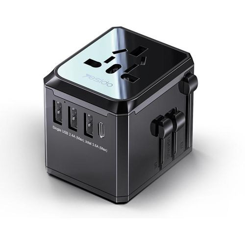 Type-C Ports Multi-function MC10 Universal Travel Adapter Plug 3 USB + 1 USB-C Port