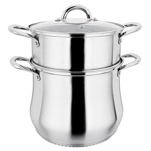 Stainless Steel Cooking Steamer With Large Saucepan-Silver
