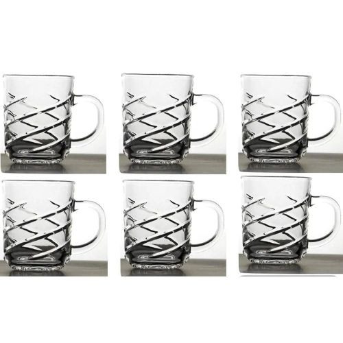 6 Pieces Tea Glasses With Handle And A Unique Design-Transparent