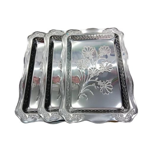 3 Beautiful Stainless Steel Trays With Unique Design
