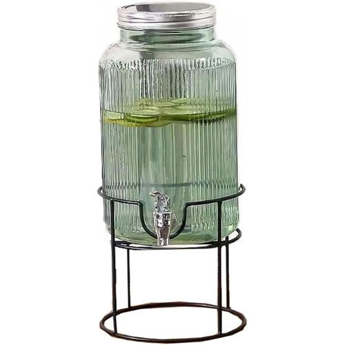 6 Liters Water Juice Beverage Glass Dispenser With Stand And Tap