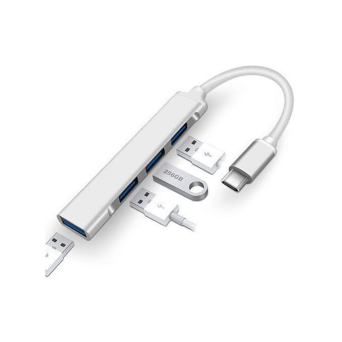 USB C HUB 3.0 Type C  4 Port Multi Splitter Adapter OTG USB -Silver