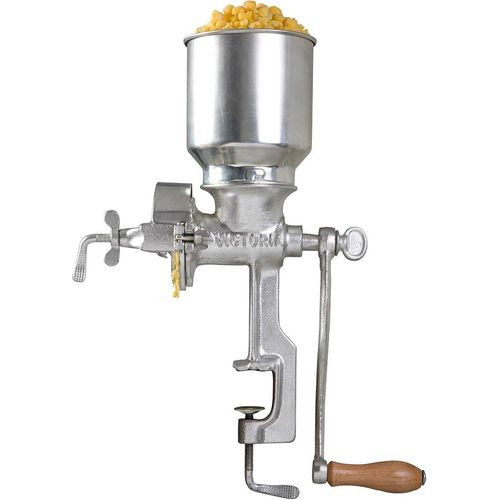 Manually Operated Metallic Grinder Mill For Grinding Groundnuts Coffee And Corn-Silver