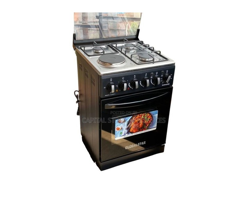 Global Star 3+1 Electric and Gas Cooker With Electric Oven and Temp-Multcolour