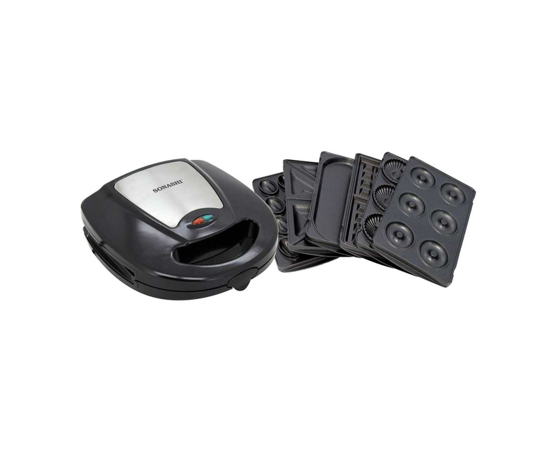 7-in-1 Multi Snack Maker With Detachable Plates For Making Sandwich And Other Snacks