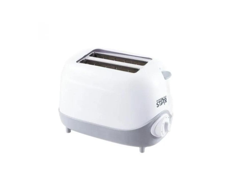 2 Slices Electric Bread Toaster With Tray At The Bottom-White