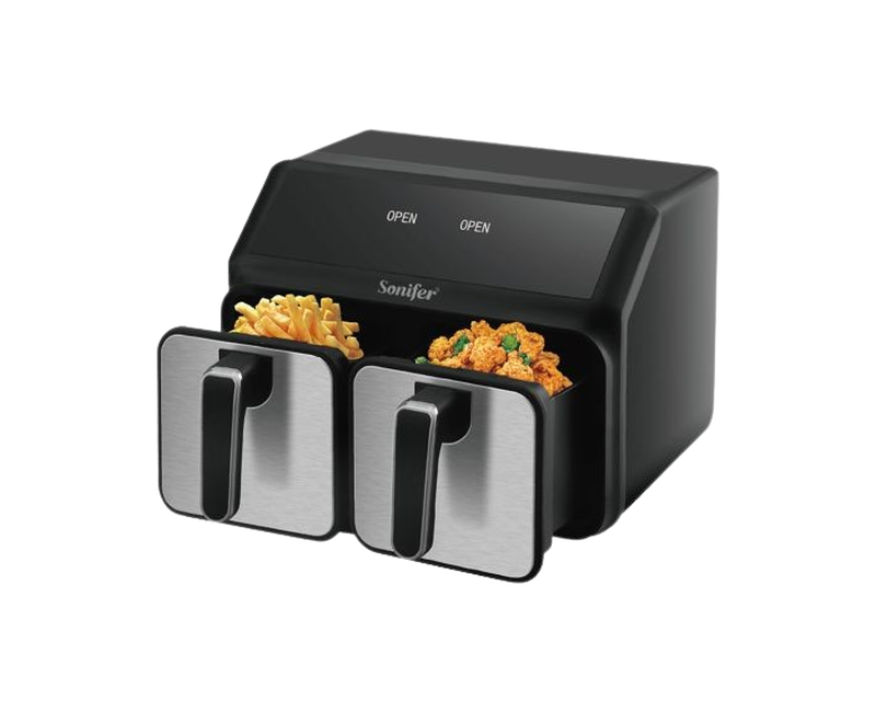 Electric Double Digital Touch Operated Airfryer With Double Cooking Zones