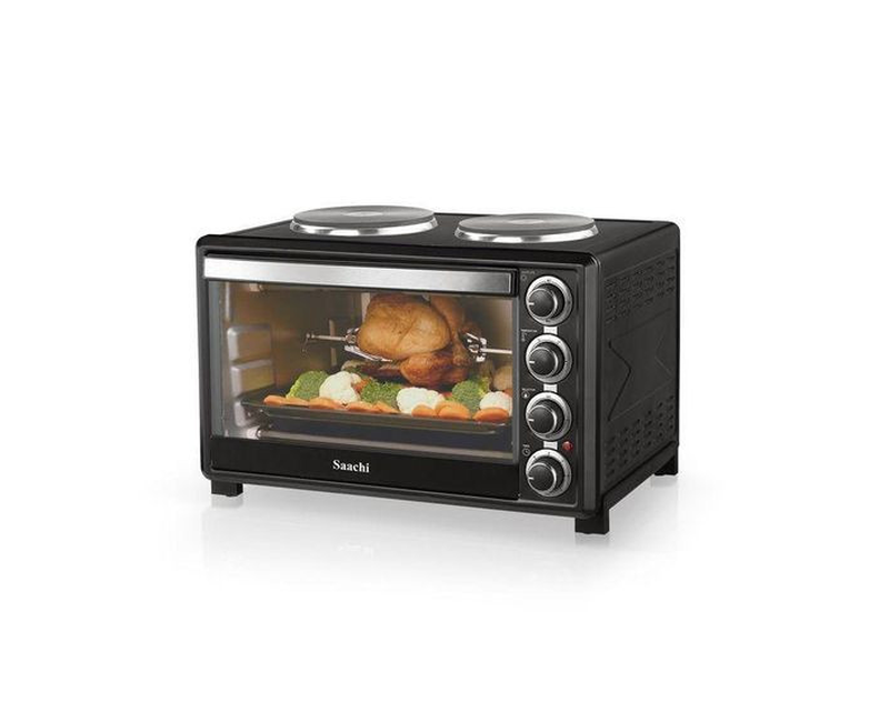 2 In 1 Electric Convection Oven Of 45 Liters and 2 Hot Plates-Black