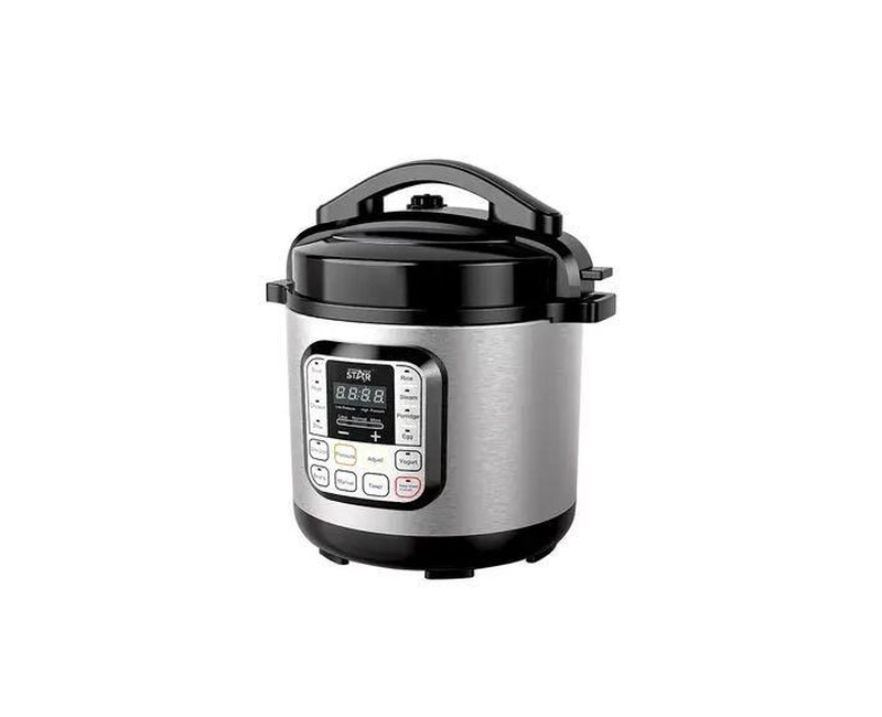 6 Liters Electric Pressure Cooker-Silver/Black