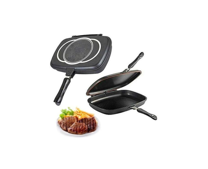 Die Casting Double Grill Pan-Black