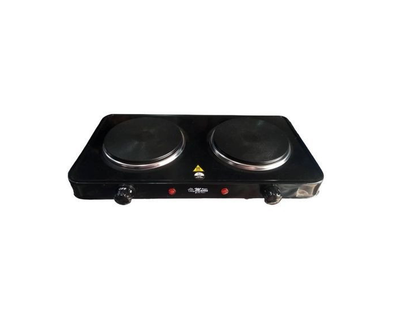 Quality Electric Hotplate With Two Burners-Black