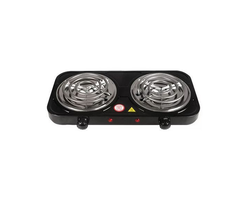 Quality Electric Hotplate With Two Coils-Black