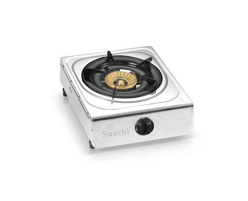 Gas Stove With Stainless Steel Top And 1Burners-Black/Silver