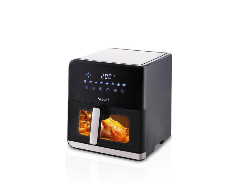 8 Liters Airfryer With Touch Screen And Visual Window-Black/Silver