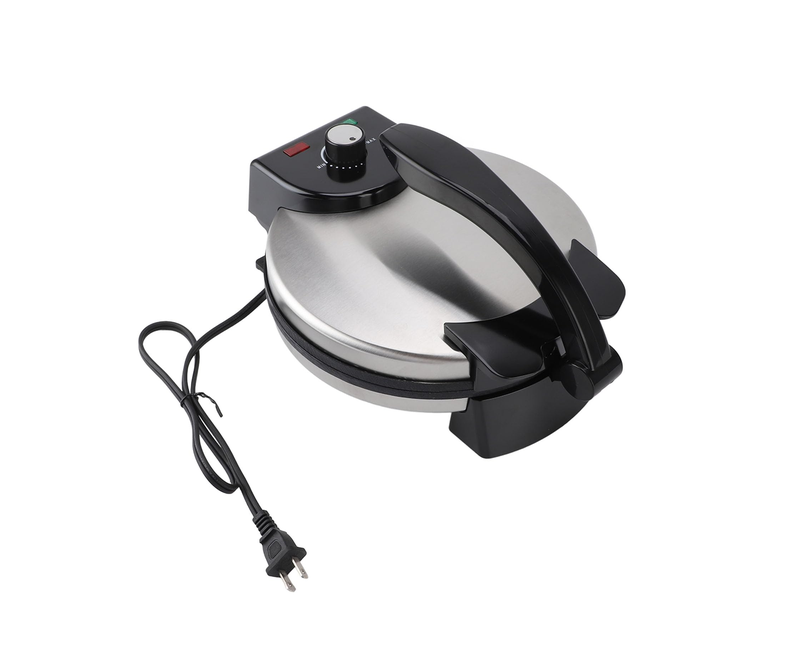 Roti Maker Tortilla Maker With Non-Stick Coating Plate-Black/Silver