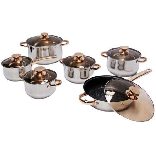 6pc Induction Stainless Steel Cookware Set-Silver