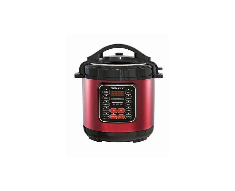 Touch Operated Digital Pressure Cooker For Fast Cooking With Scheduling Function-Red/Black