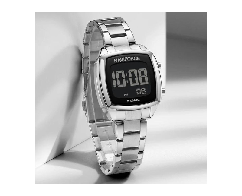 Stainless LED Display Ladies Watch - Silver