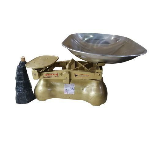 UNBS stamped Shop Weighing Scale, 6 Stones - Gold