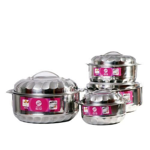 4Pcs Fresh Box Stainless Steel Insulation Containers Hot Pots Set - Silver