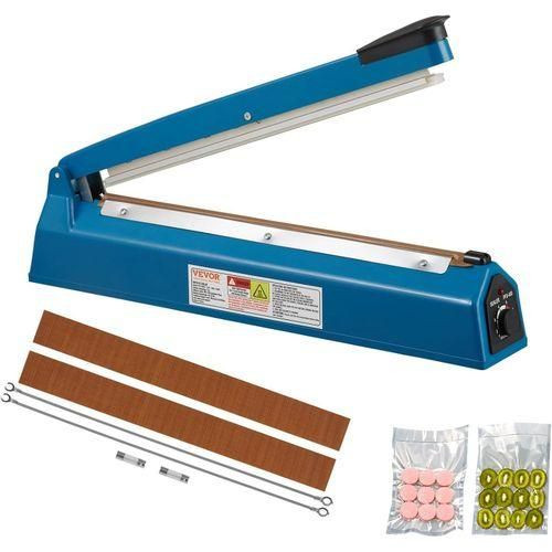 Impulse Sealer 400MM Manual Heat Seal Machine With Adjustable Heating Mode, ABS Shrink Wrap Bag Sealers For Plastic Mylar PE PP Bags, Portable Poly - Blue