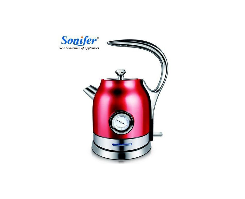 Sonifer 1.8Litre Steel Fast Heating Temperature Adjustable Electric Kettle - Red